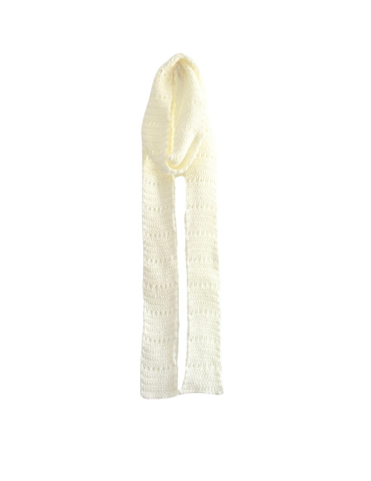 Off White Super-Thin Knit Scarf