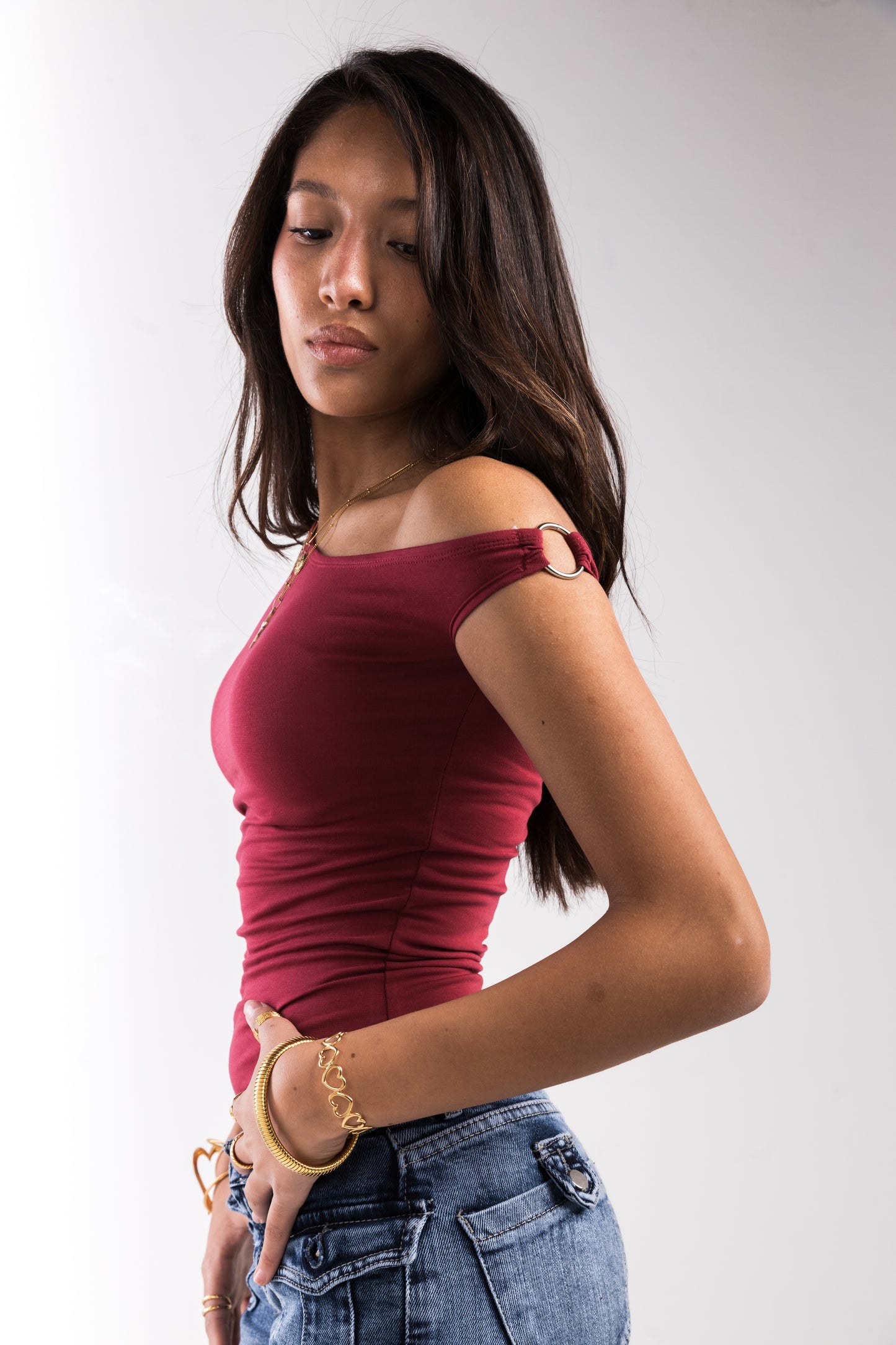 Burgundy Sway Hoop Top