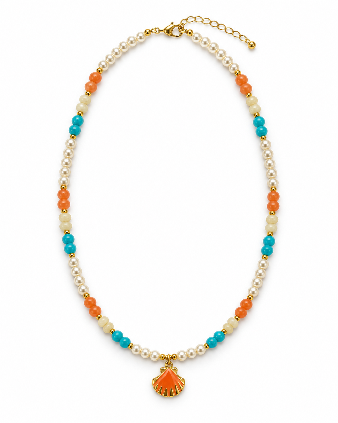 Colorful Pearl & Shell Necklace