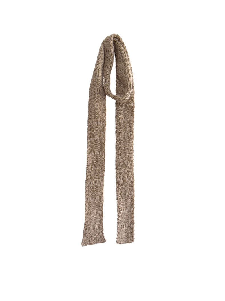 Beige Super-Thin Knit Scarf