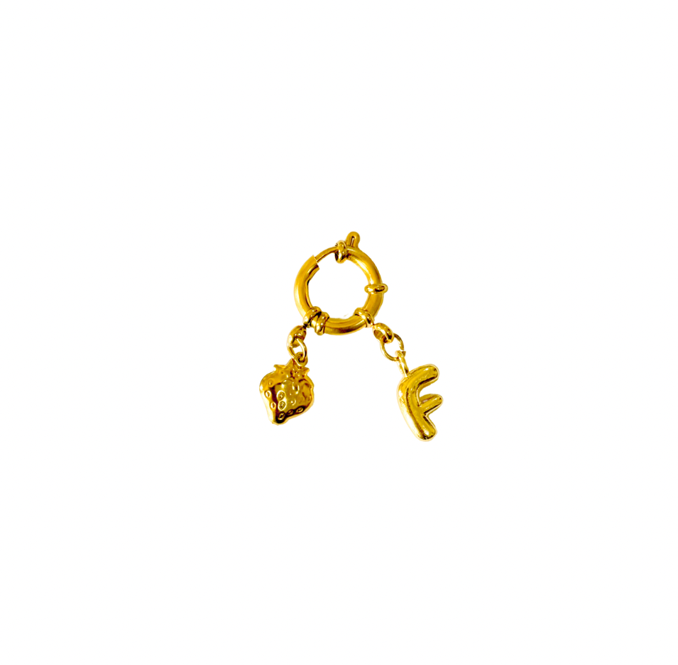 Strawberry Initial Bag Charm
