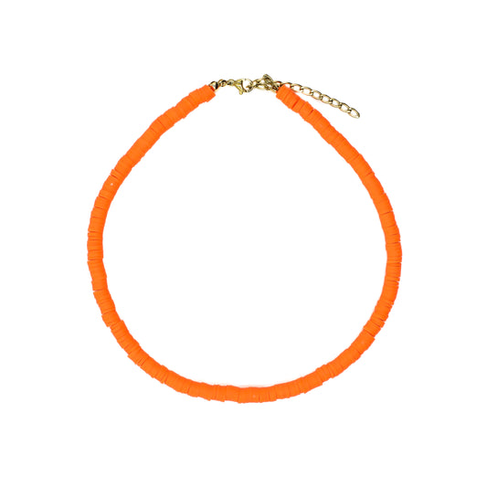 Orange Clay Beaded Choker
