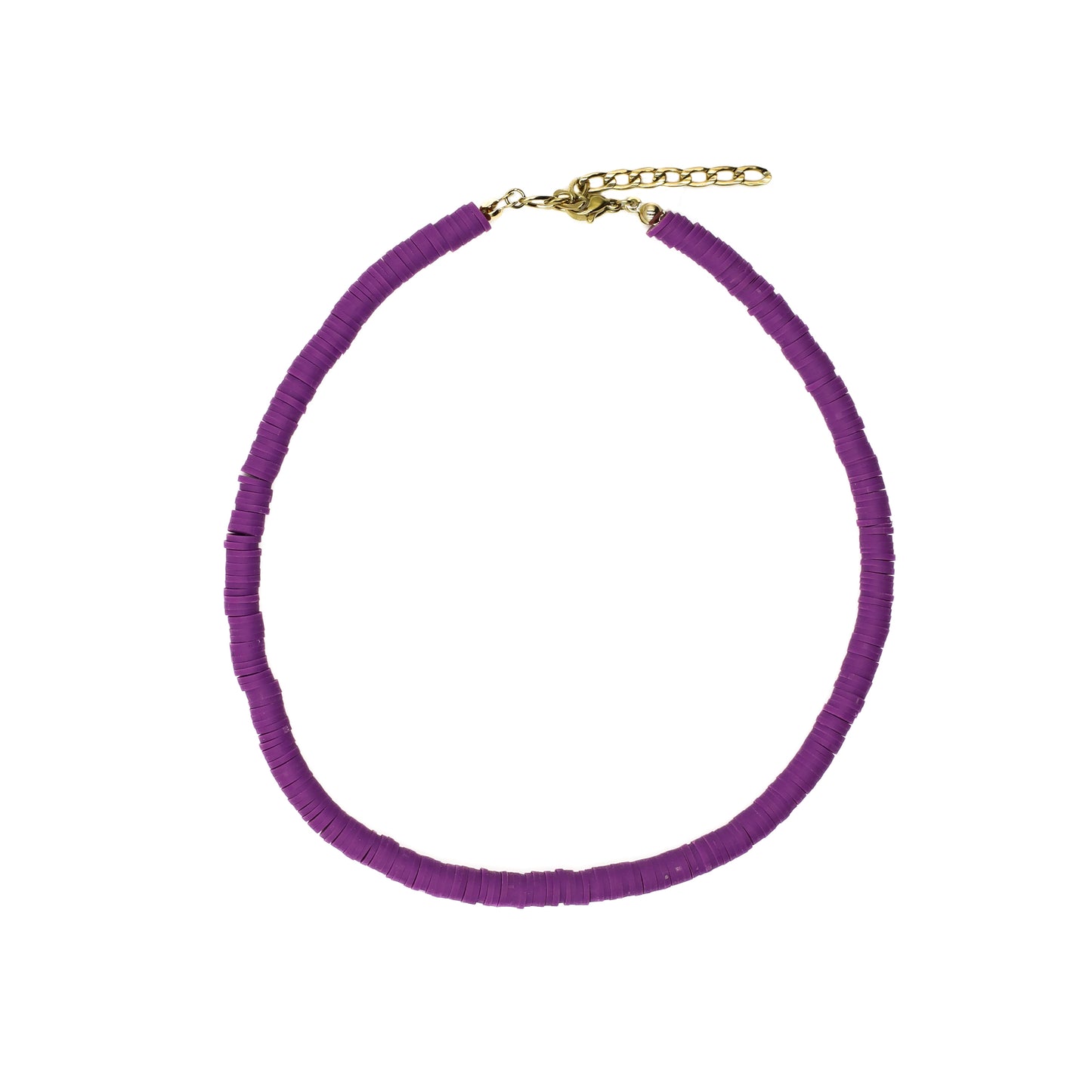 Purple Clay Beaded Choker