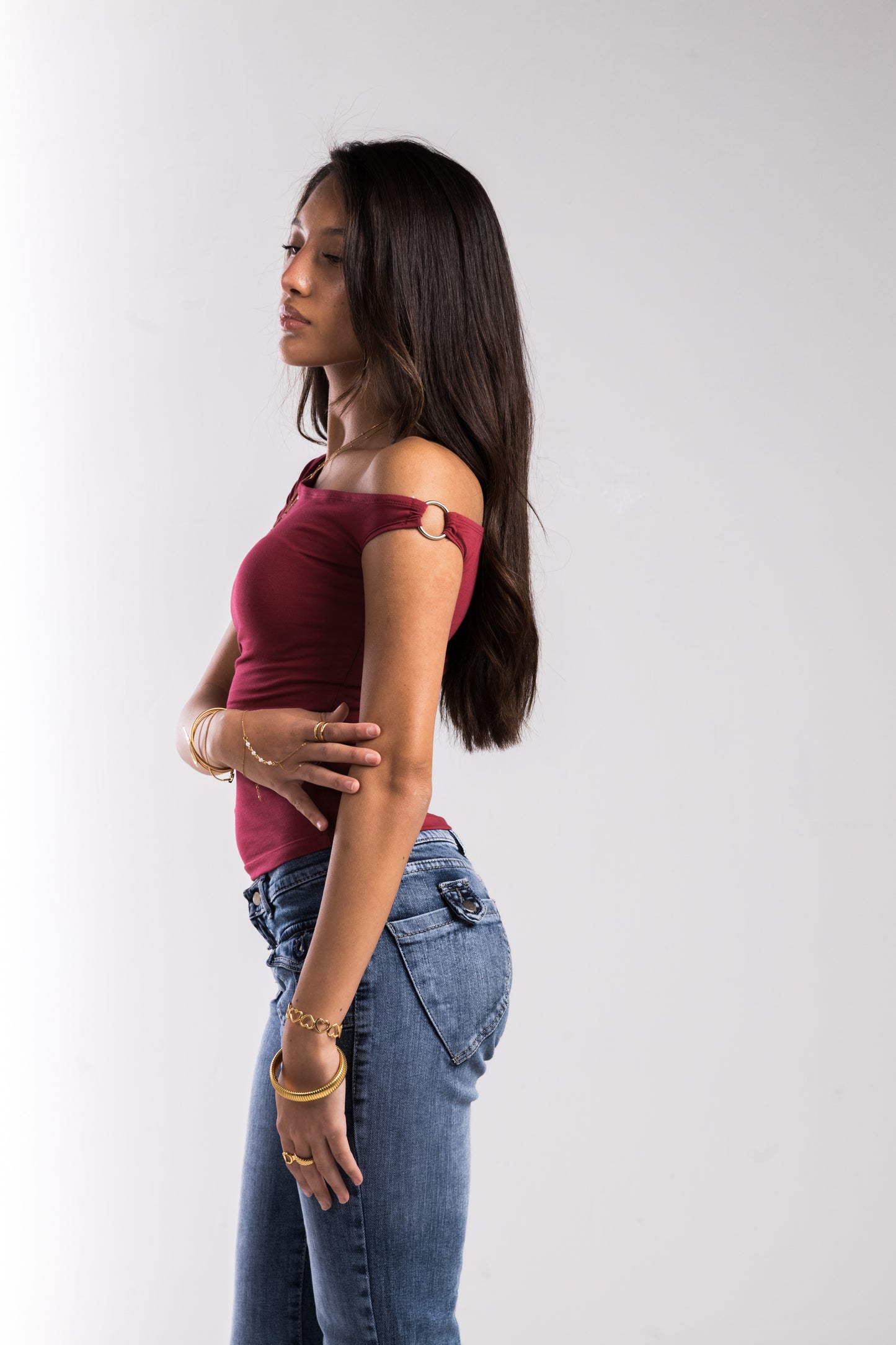 Burgundy Sway Hoop Top