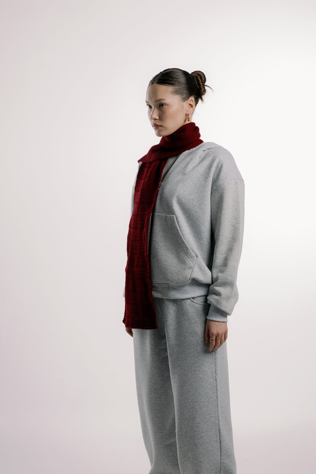 Burgundy Hollowed Scarf