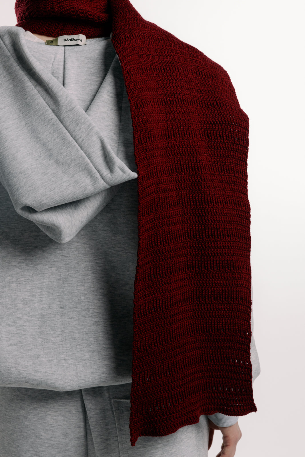 Burgundy Hollowed Scarf