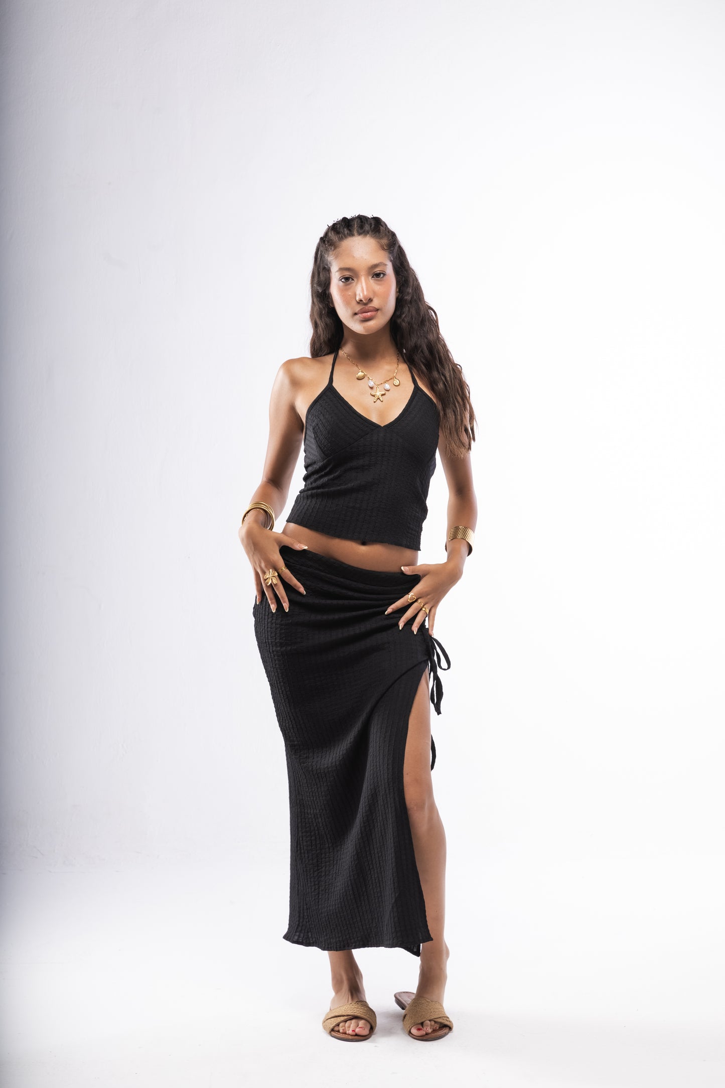 Black Golden Aura Top