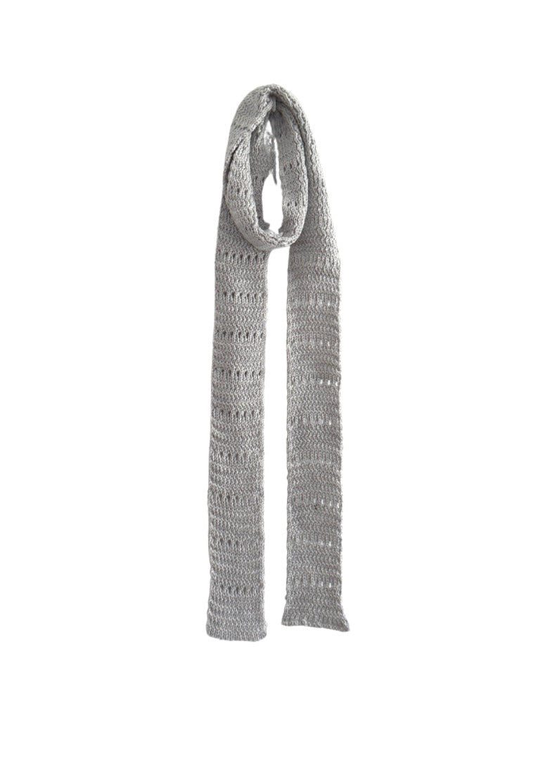 Light Grey Super-Thin Knit Scarf