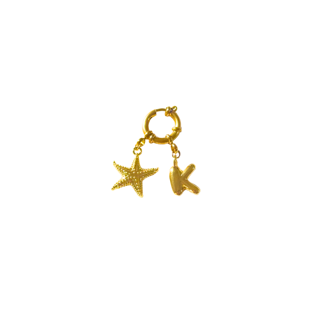 Initial Starfish Bag Charm