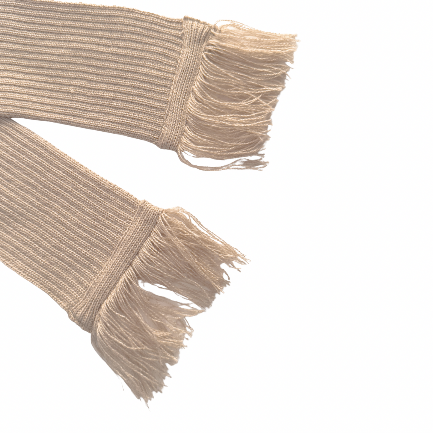 Beige Thin Ribbed Scarf