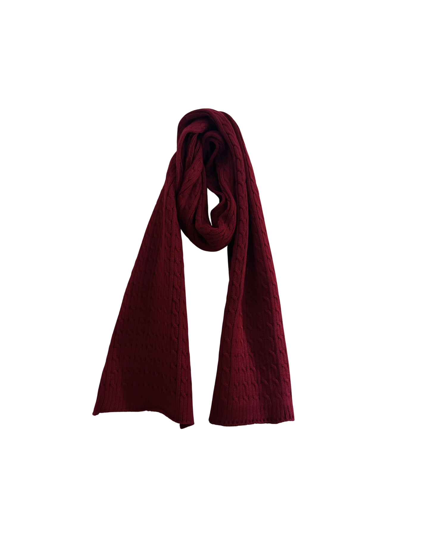 Burgundy Braided Scarf