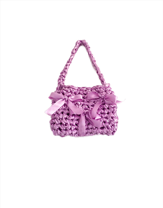 Light Purple Satin Crochet Bag