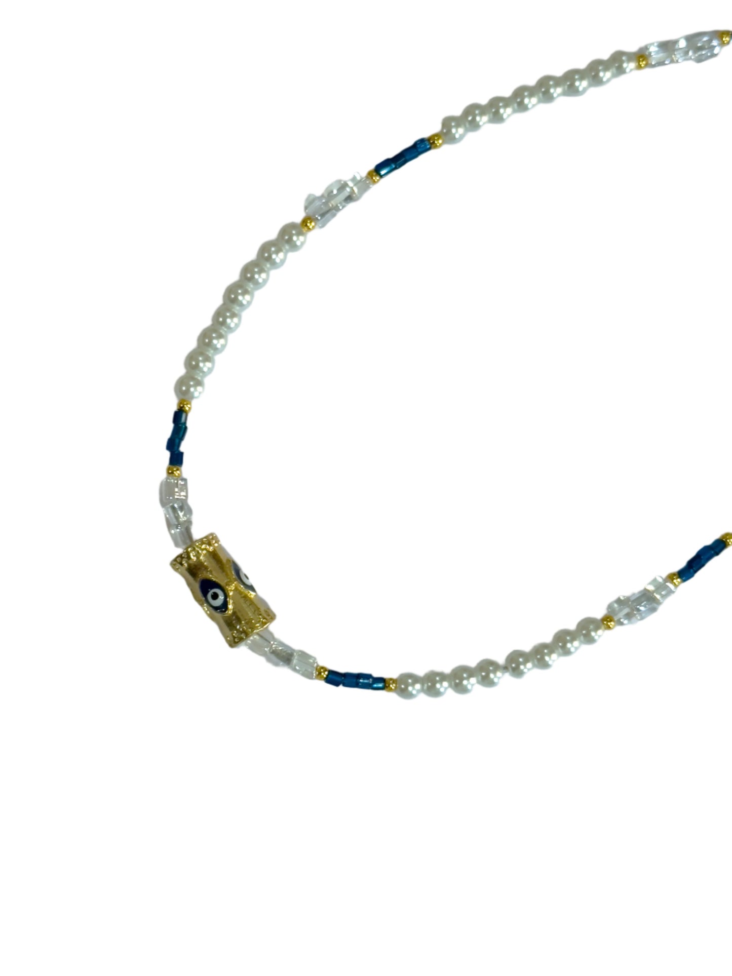 Pearls Beaded Evil Eye Choker