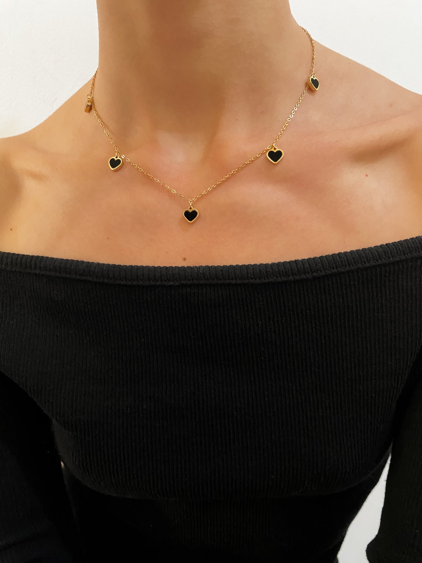 Black Hearts Necklace