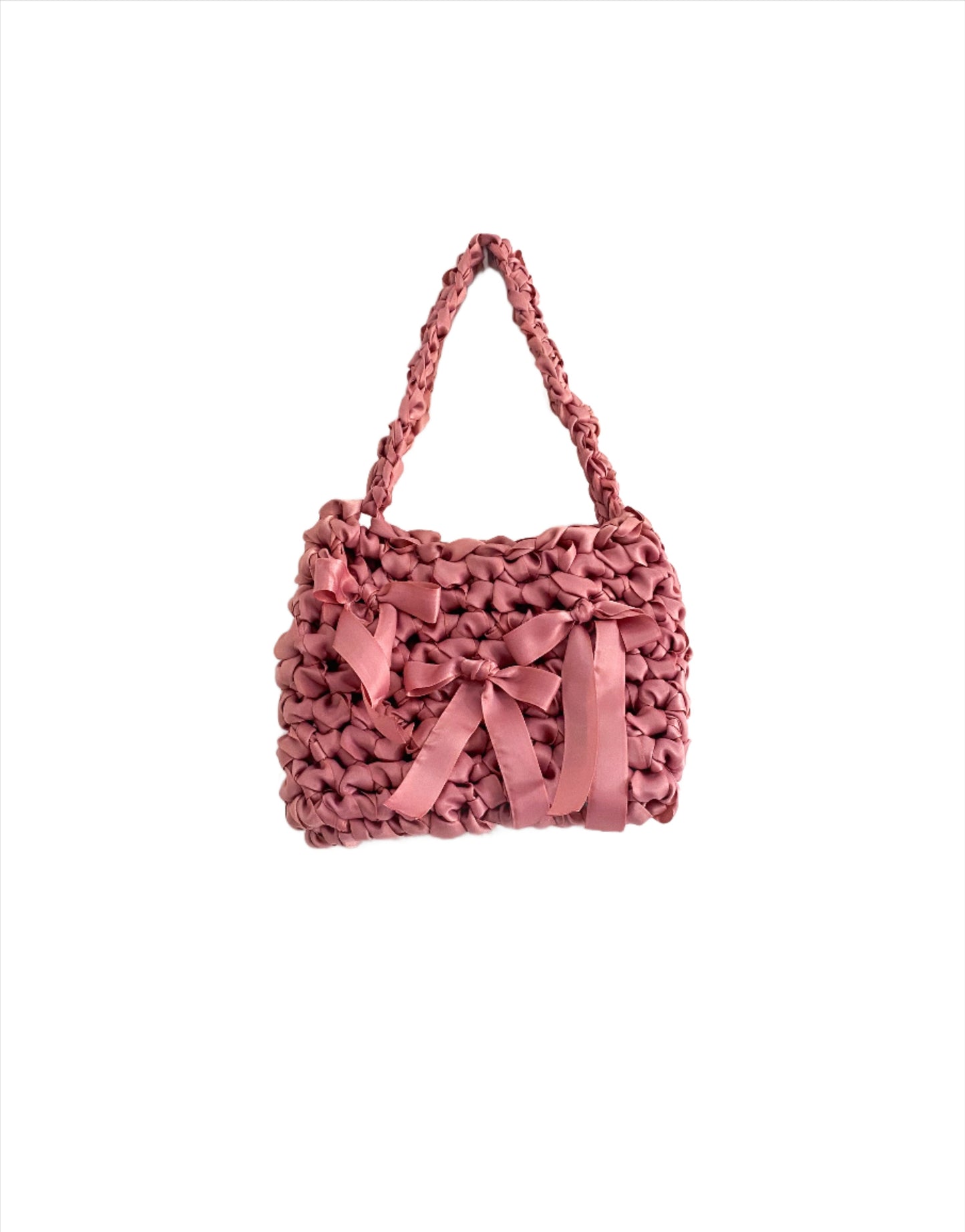 Cashmere Pink Satin Crochet Bag