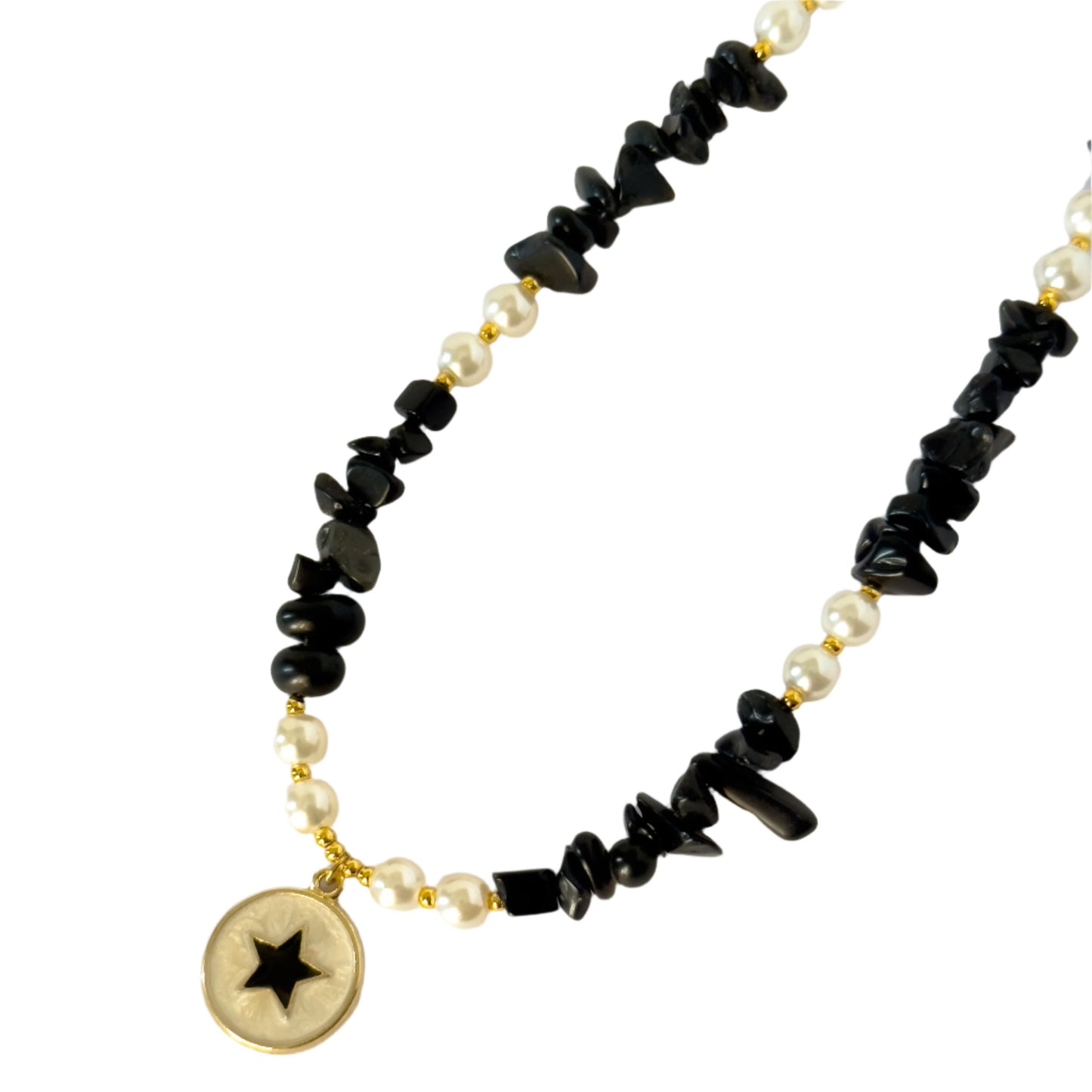 Black Beaded Star Choker