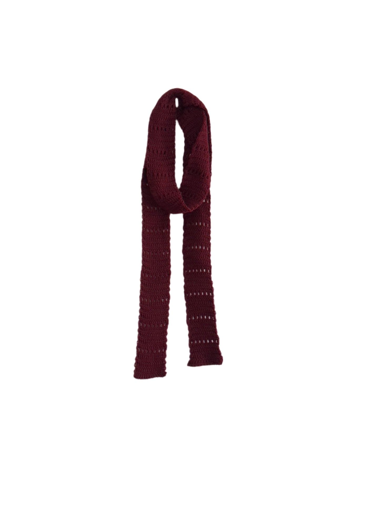 Burgundy Super-Thin Knit Scarf