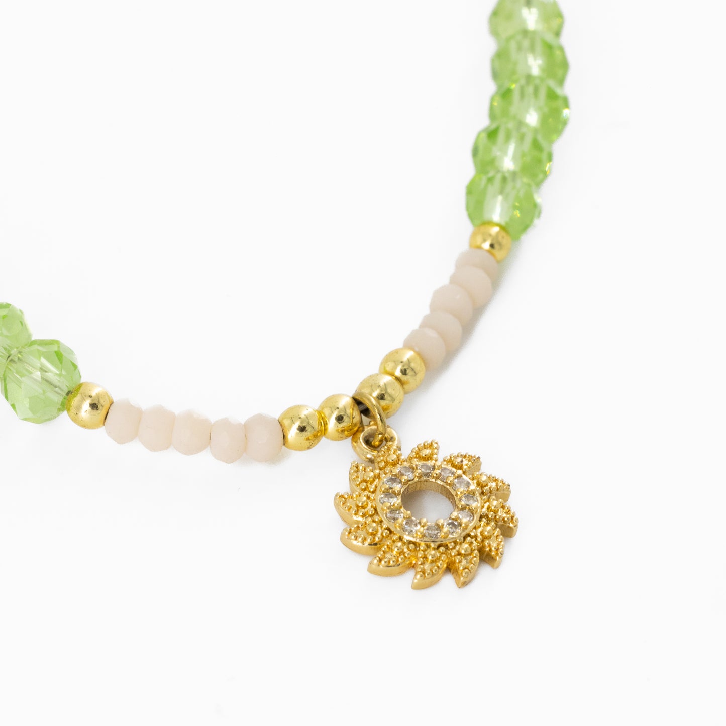 Green Sun Beaded Choker