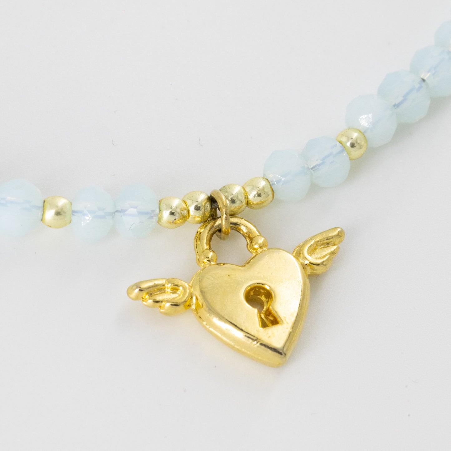 Baby Blue Winged Heart Choker