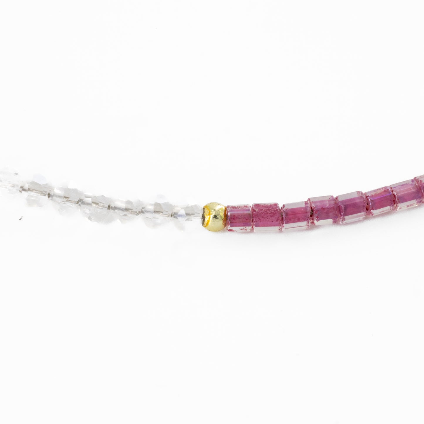 Pink and Transparent Beaded Choker