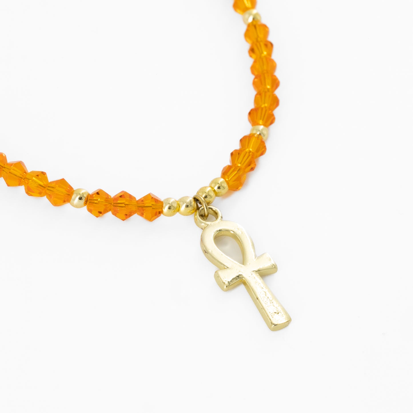 Orange Key of Life Beaded Choker