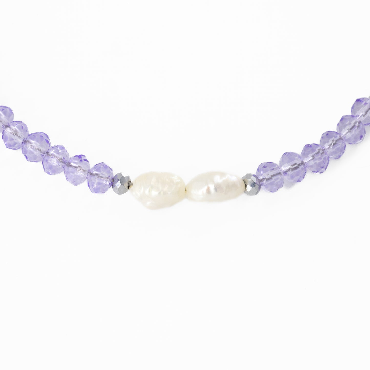 Purple Beaded Choker with Pearls