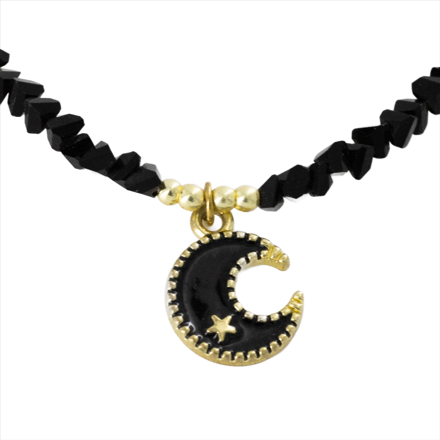 Black Moon Beaded Choker