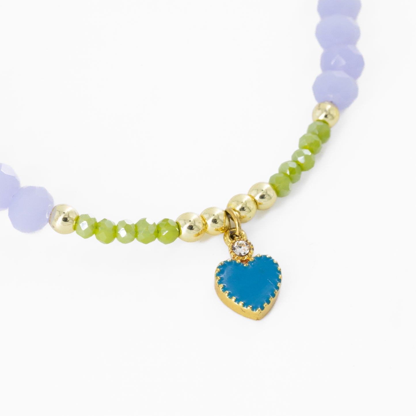 Purple and Blue Heart Beaded Choker