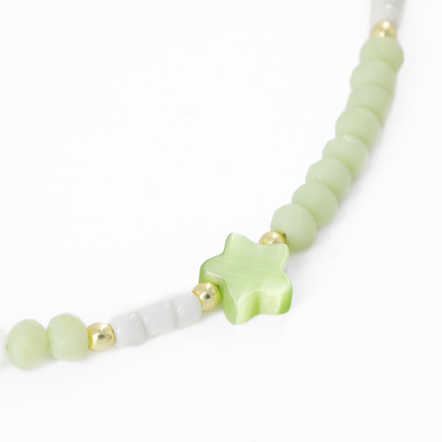 Mint Green Beaded Choker with Stars