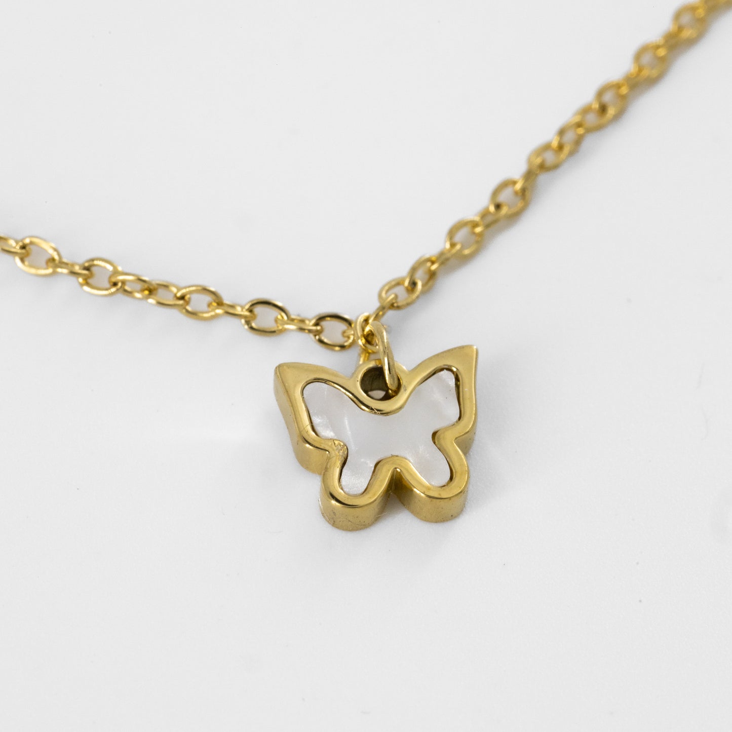 White Butterflies Necklace