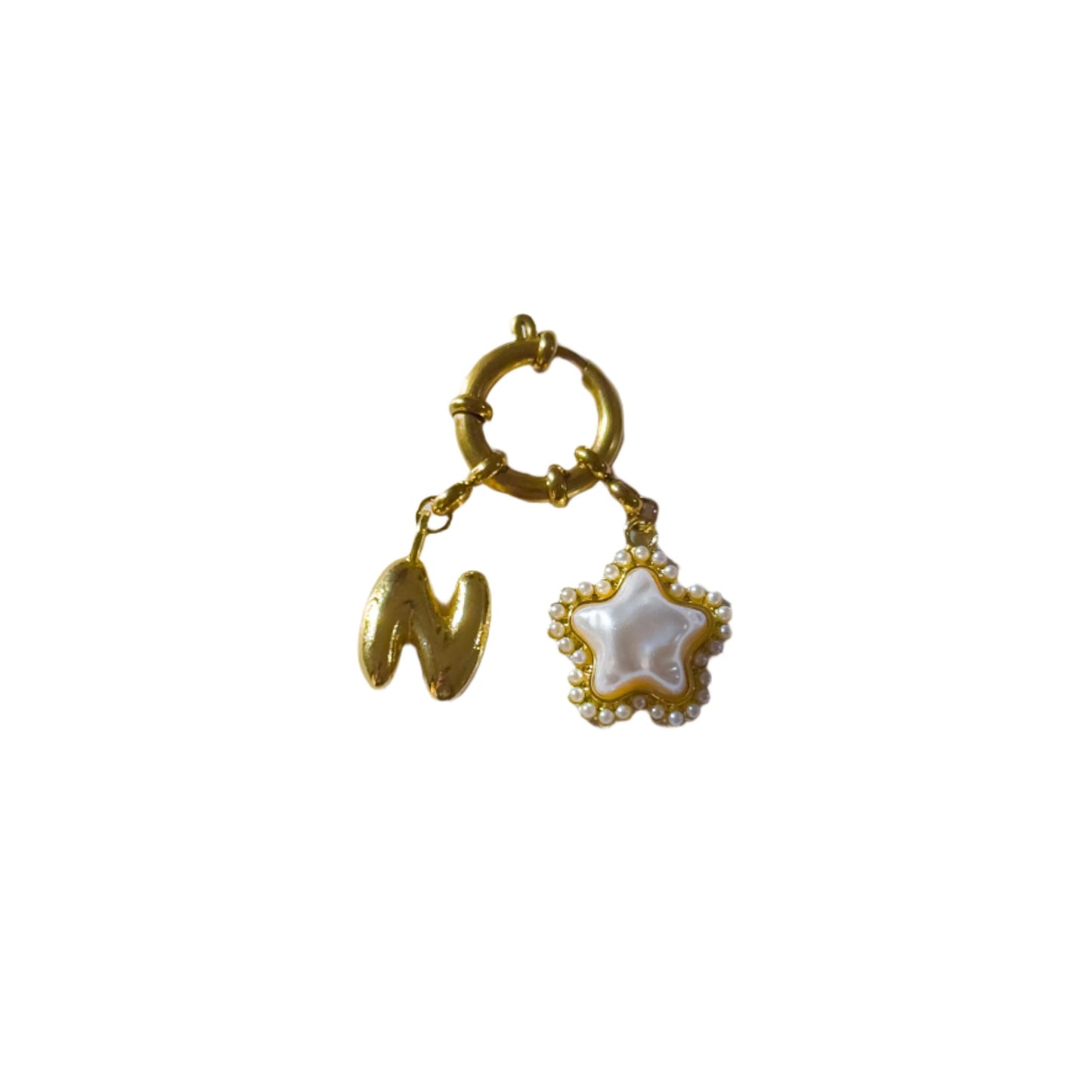 Initial Star Bag Charm