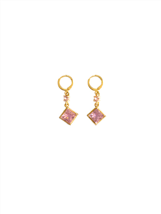 Pink Gem Earring