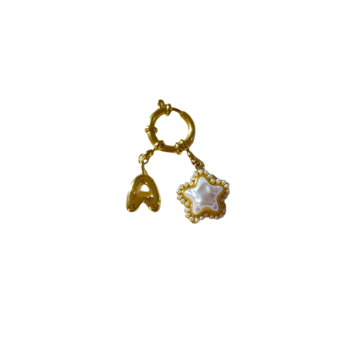 Initial Star Bag Charm