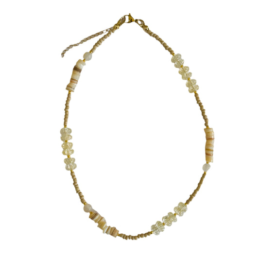 Beige Random Beaded Choker