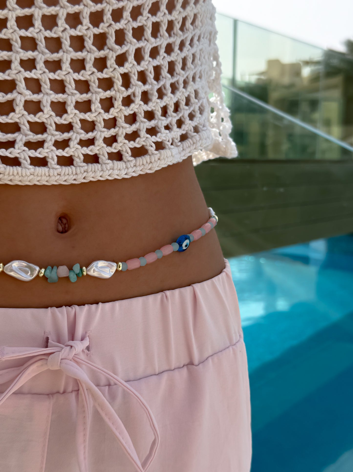 Baby Pink & Blue Waist Bead