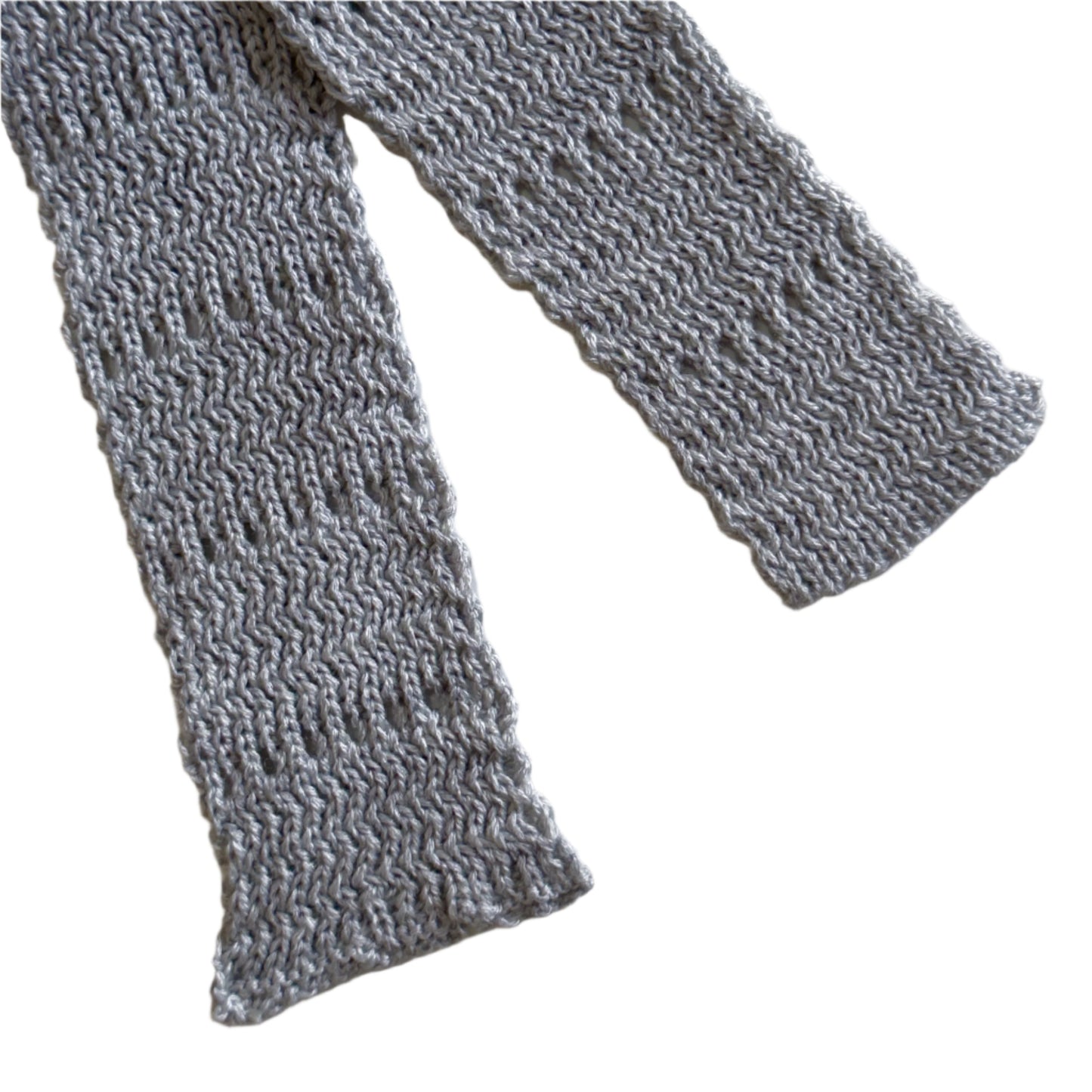 Light Grey Super-Thin Knit Scarf