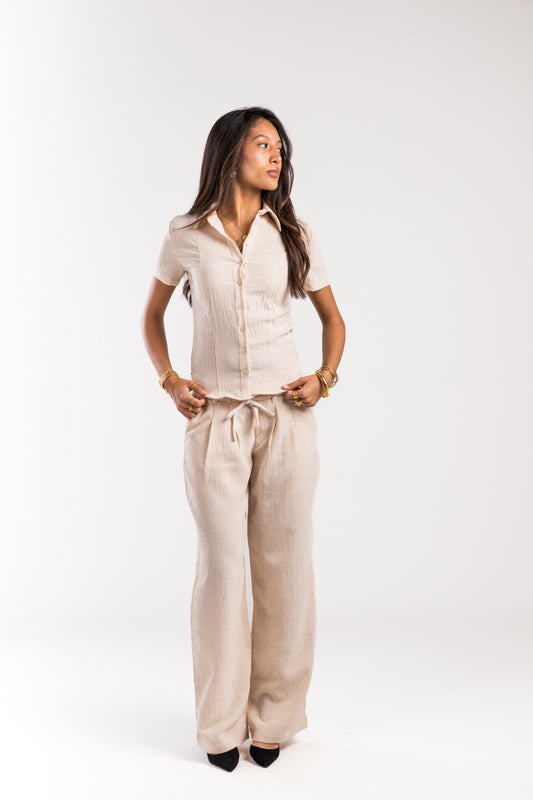 Beige Linen Belle Fit Set