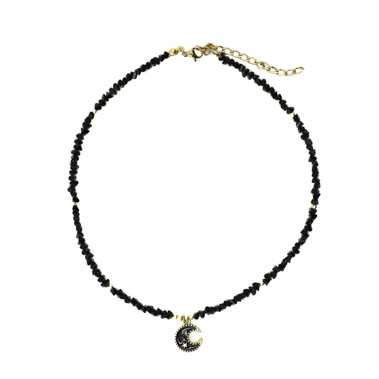 Black Moon Beaded Choker