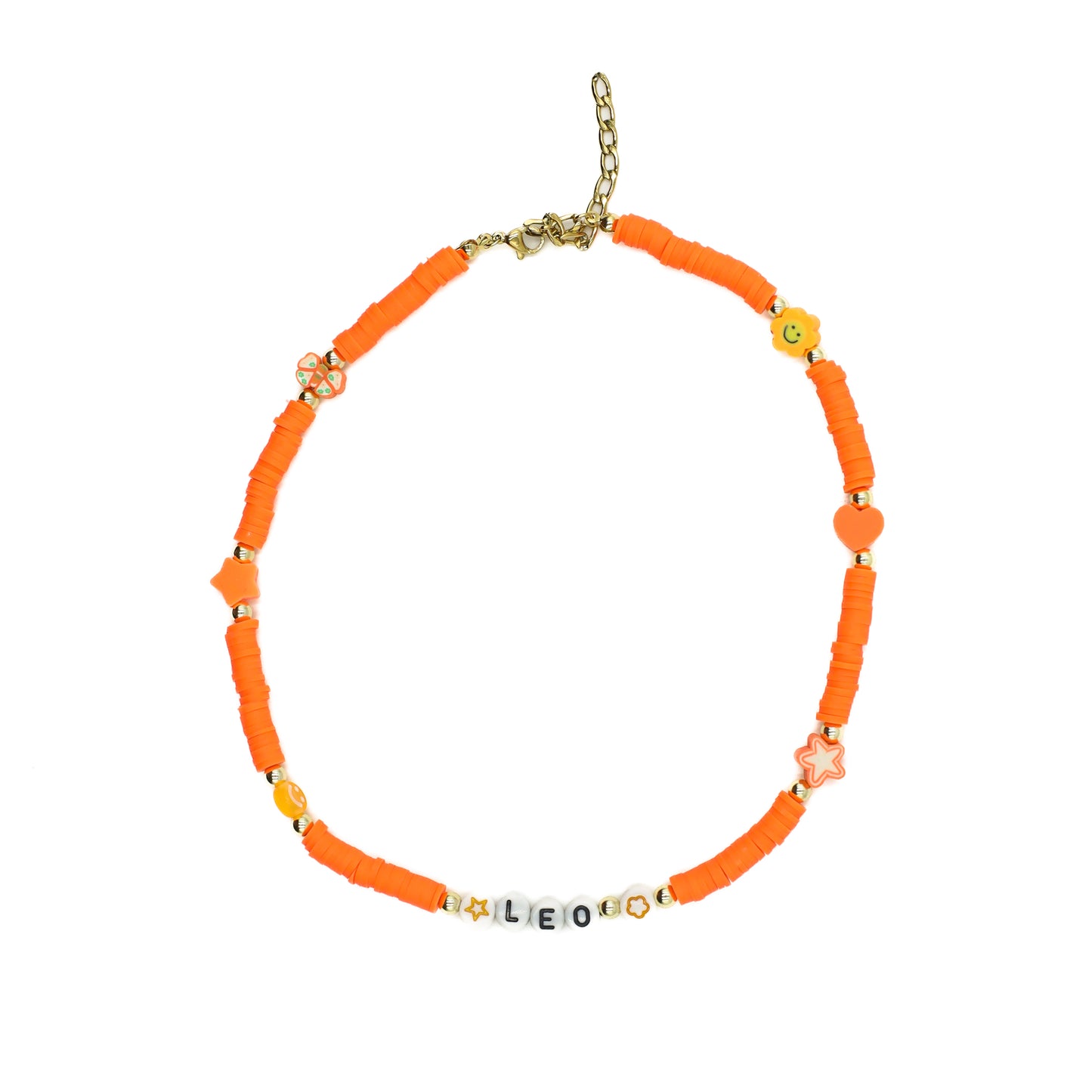 Orange Leo Beaded Choker