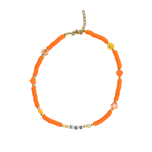 Orange Leo Beaded Choker