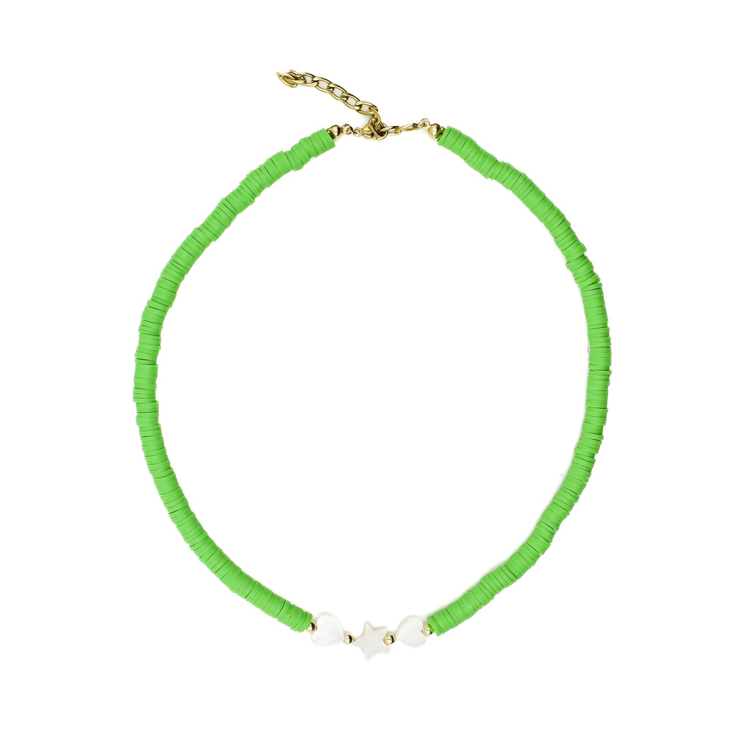 Green Beaded Choker with Charms