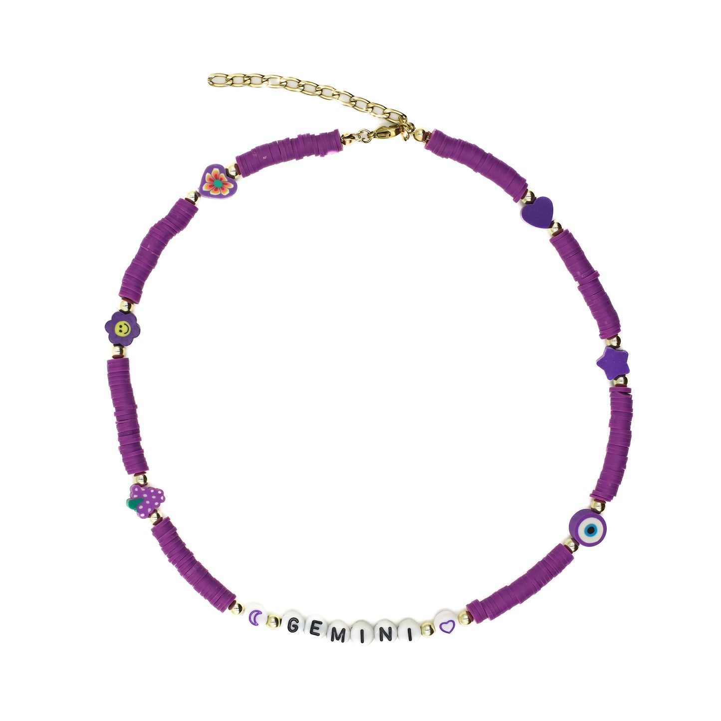 Purple Gemini Beaded Choker