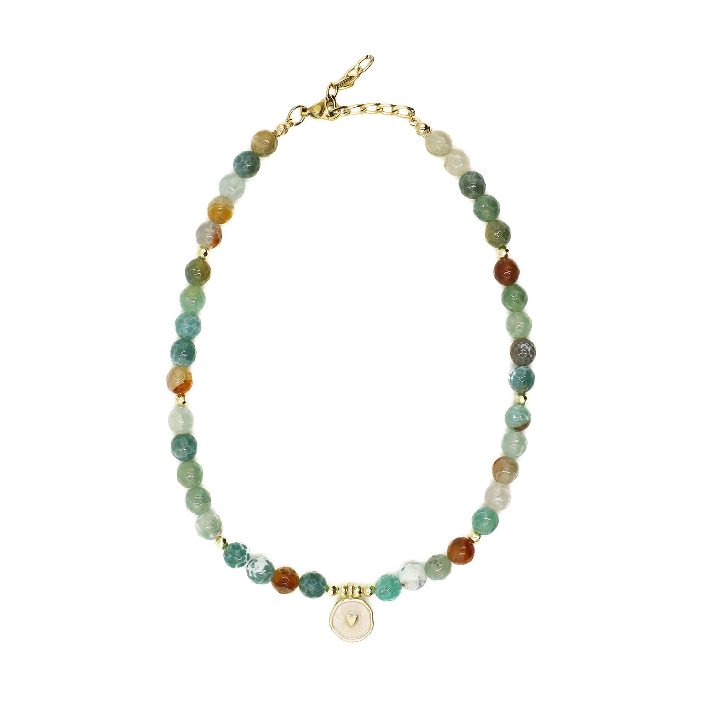 Multicolored Agate Beaded Choker