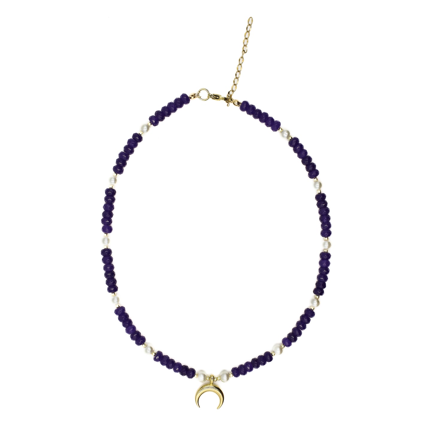 Dark Purple Beaded Horseshoe Choker