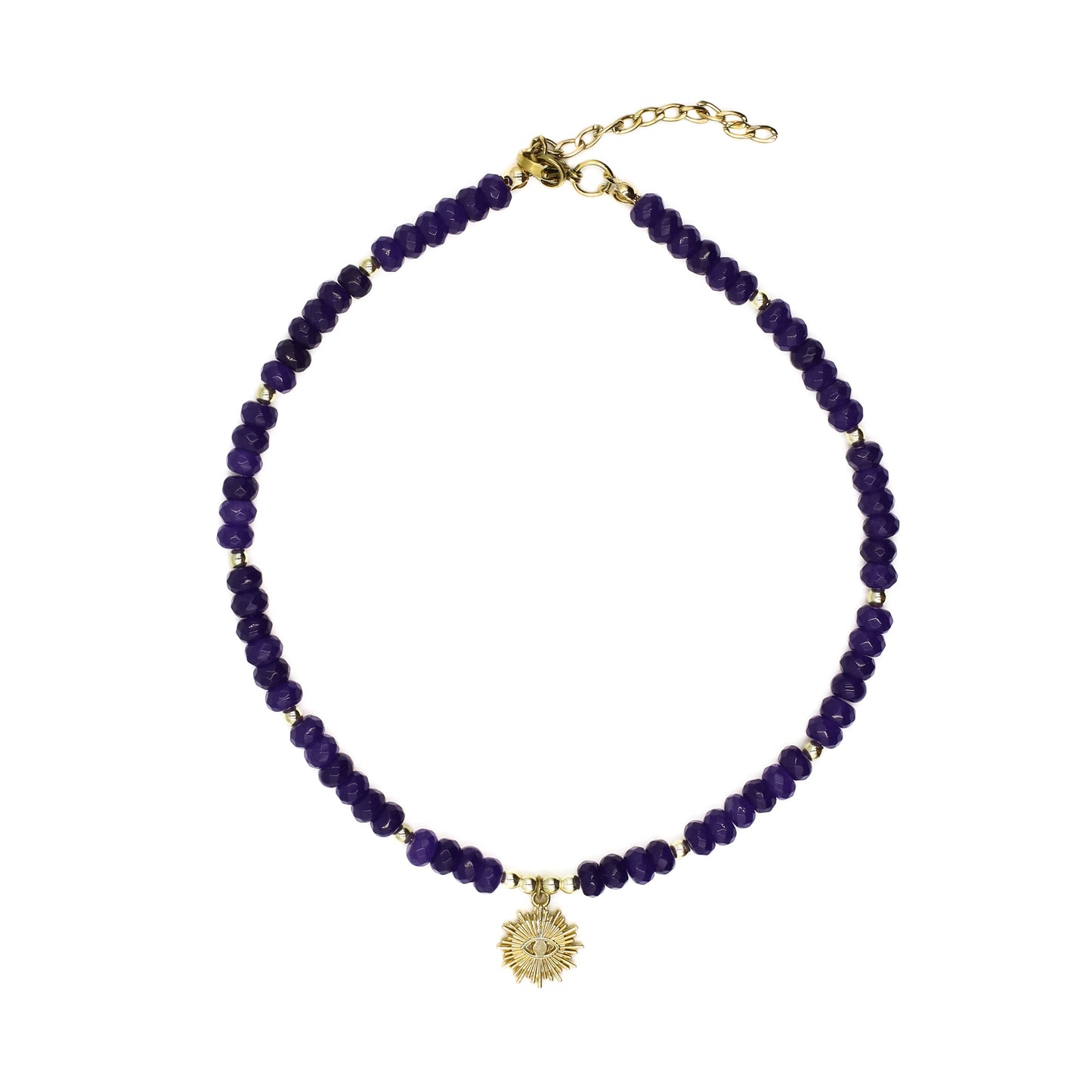 Dark Purple Beaded Sun Choker