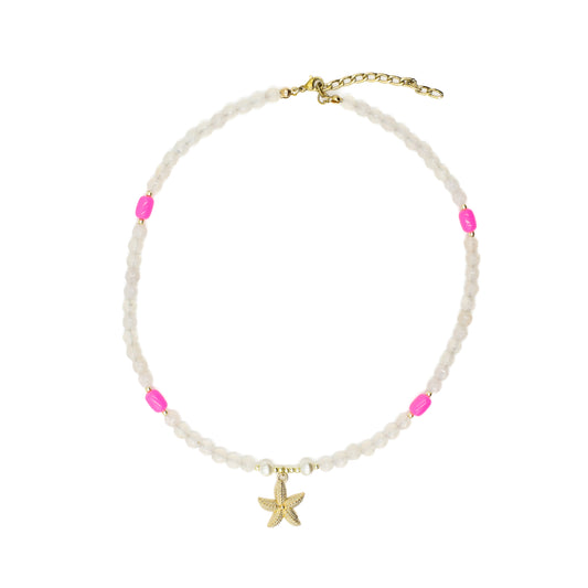 Transparent Beaded Starfish Choker