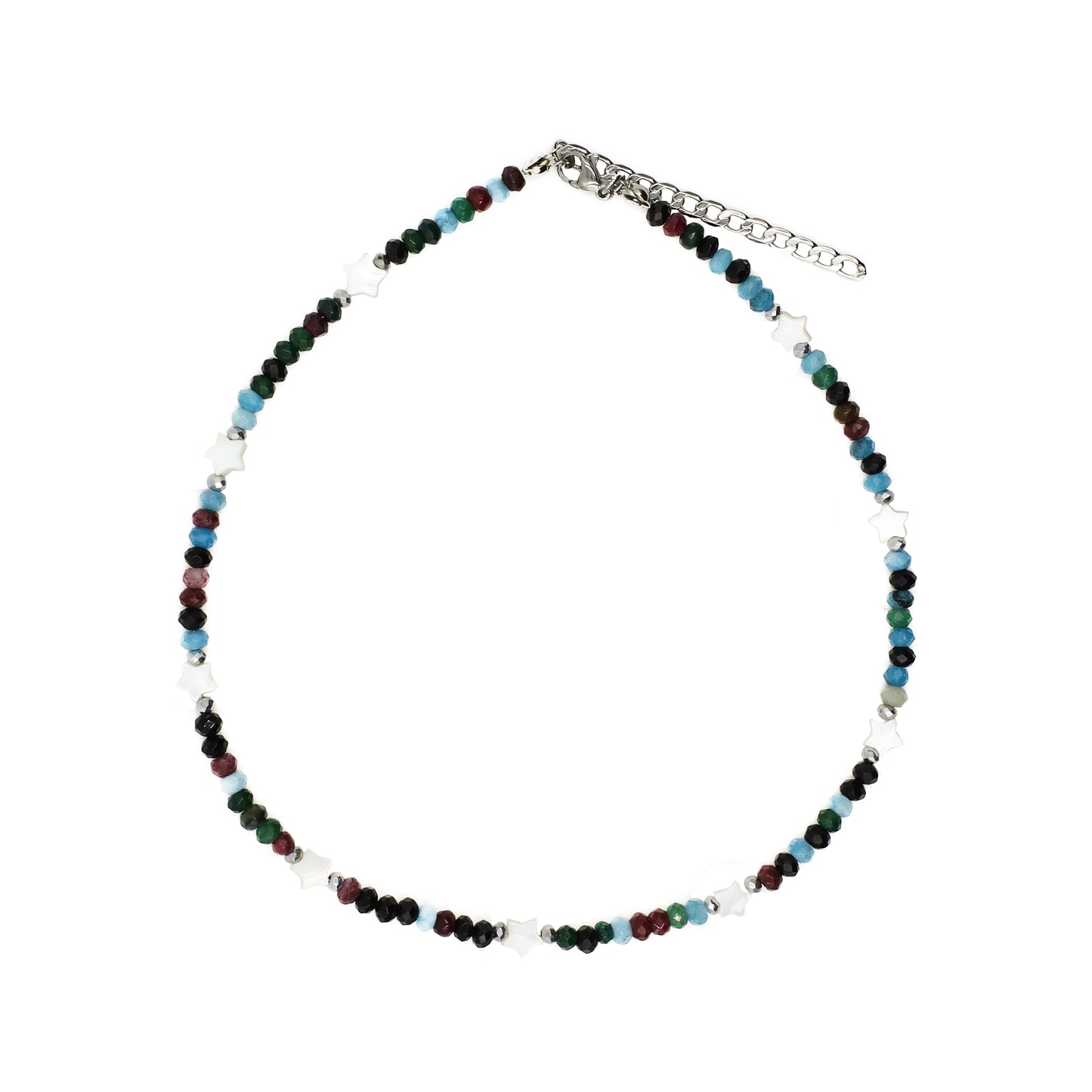 Multicolored Stars Beaded Choker