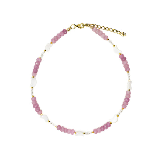 Violet Beaded Moon Charms Choker