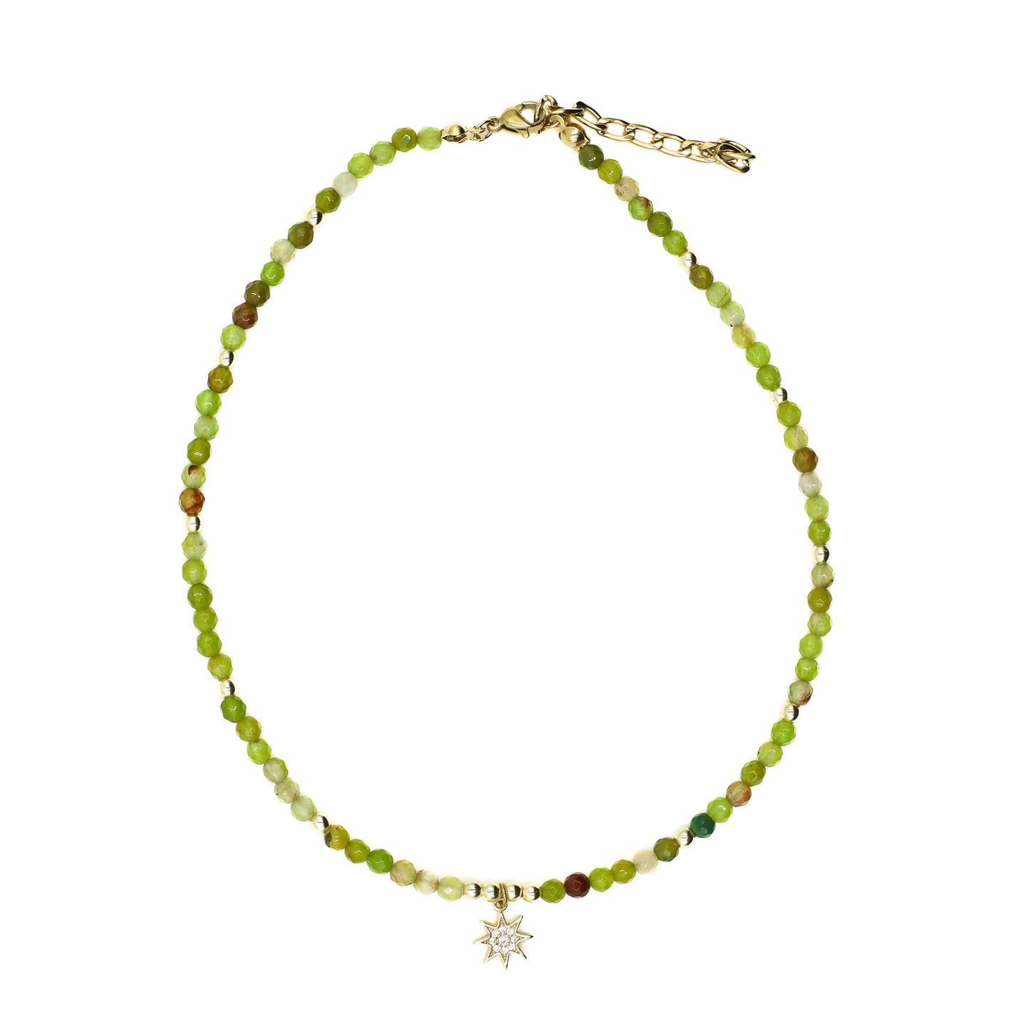 Green Beaded Starburst Choker