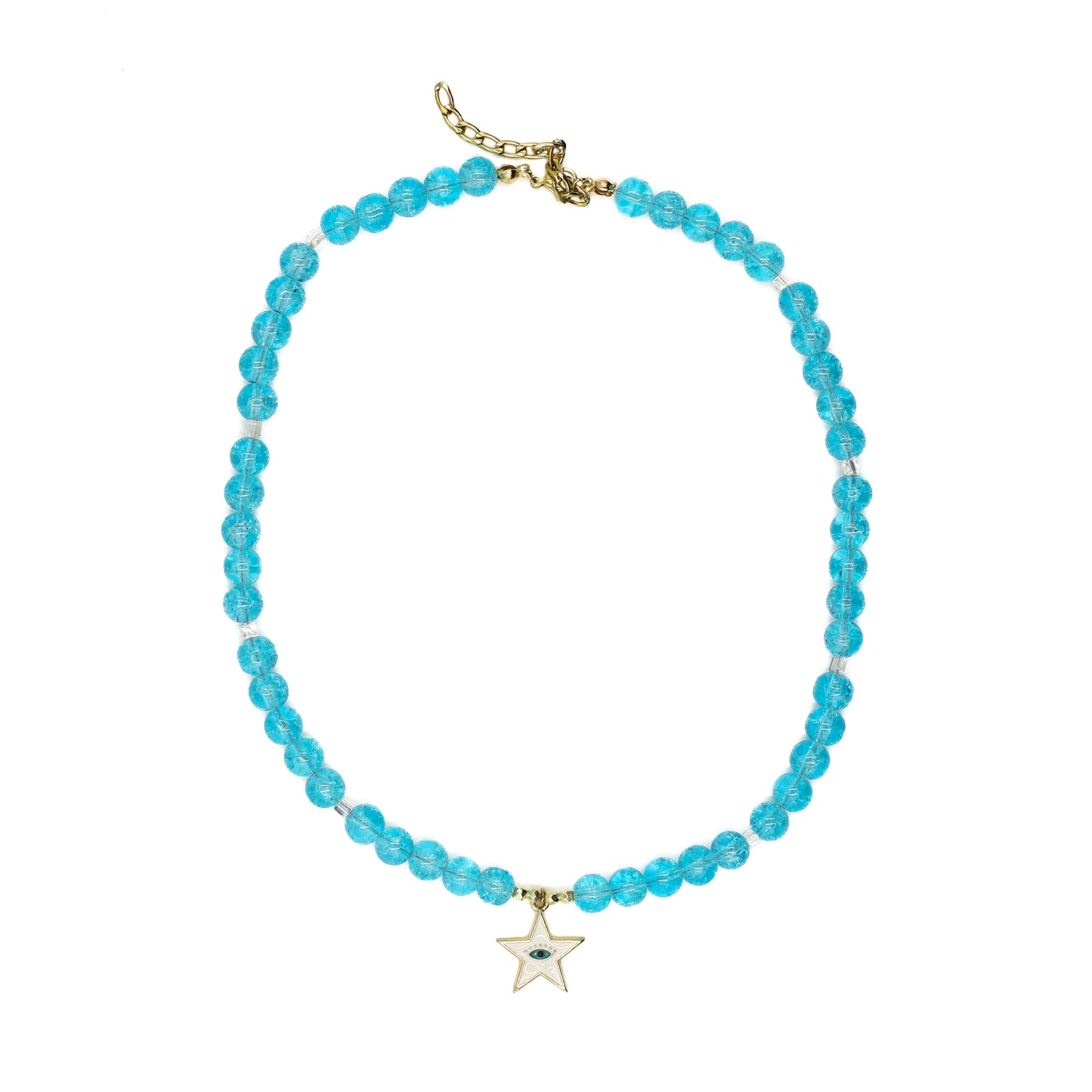 Blue Beaded Star Choker